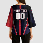 Personalized Melbourne Demons Kimono Sleeve Blouse Modern Geometric Sports Graphic Style