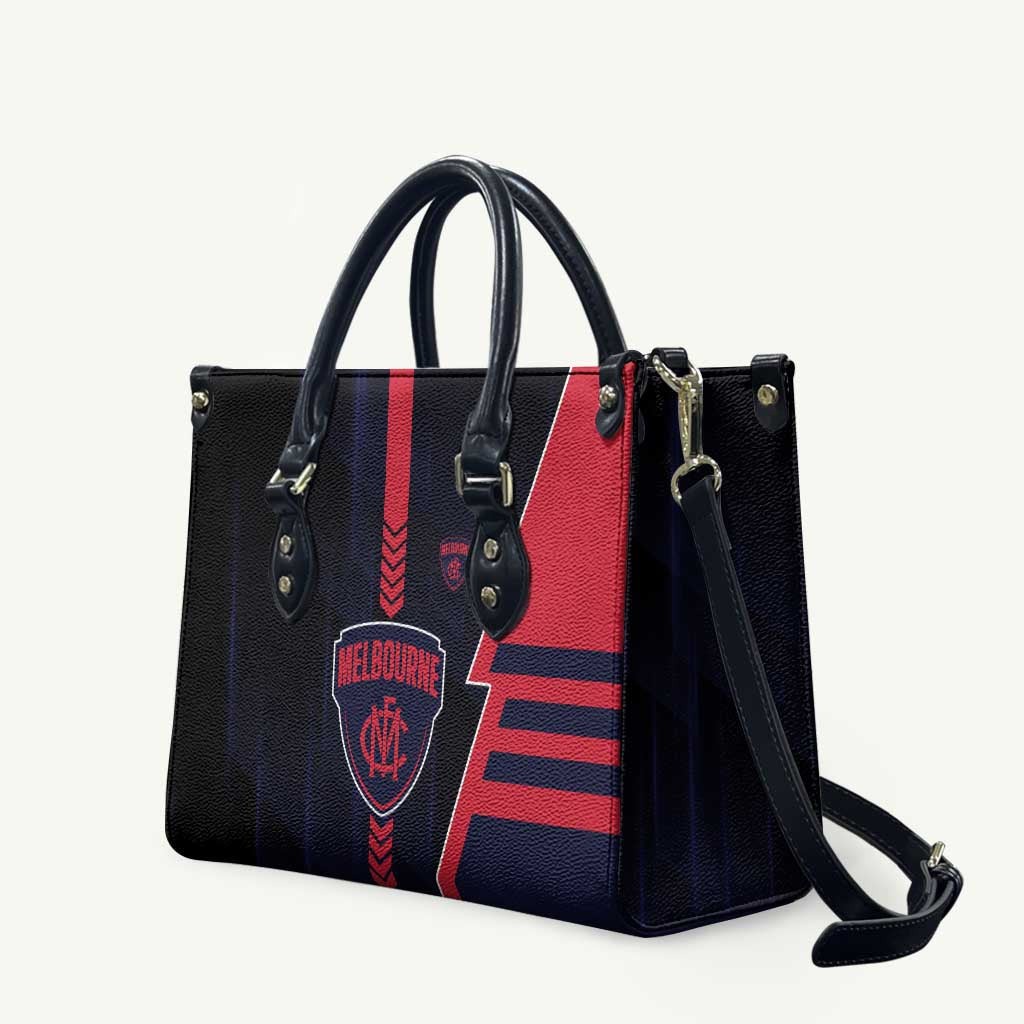 Melbourne Demons Leather Bag Modern Geometric Sports Graphic Style