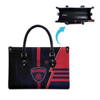 Melbourne Demons Leather Bag Modern Geometric Sports Graphic Style