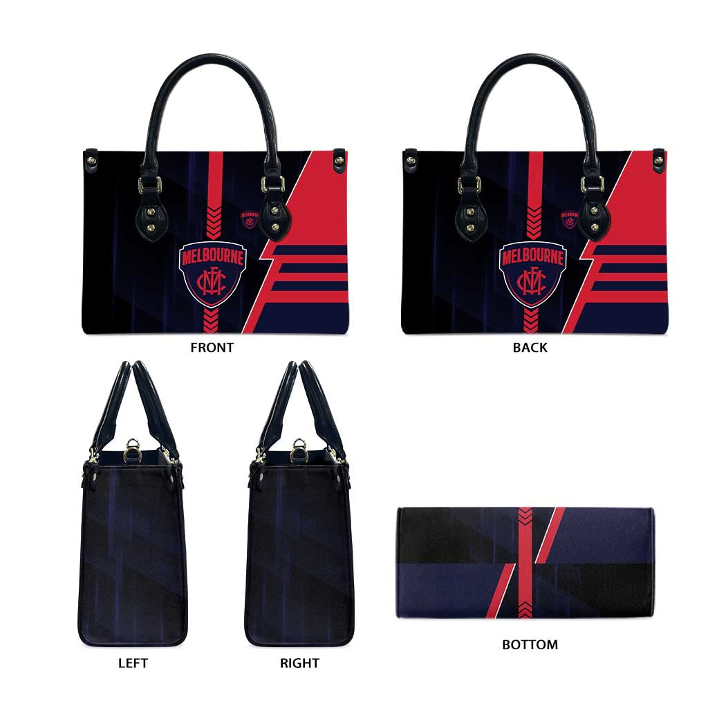 Melbourne Demons Leather Bag Modern Geometric Sports Graphic Style