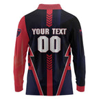Personalized Melbourne Demons Long Sleeve Polo Shirt Modern Geometric Sports Graphic Style