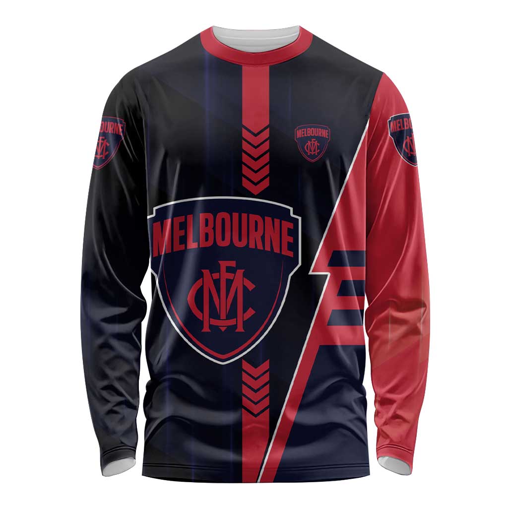Personalized Melbourne Demons Long Sleeve Shirt Modern Geometric Sports Graphic Style