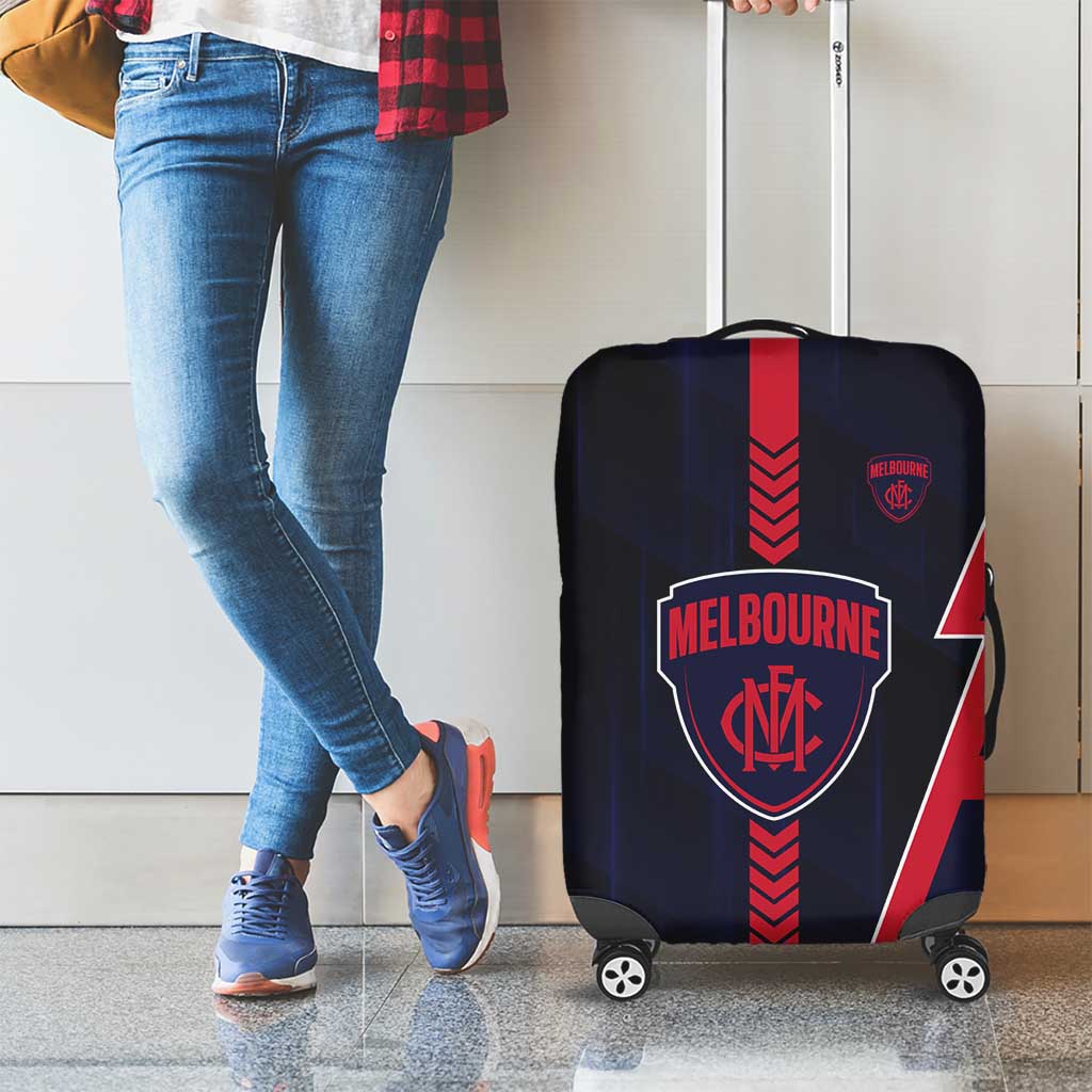 Melbourne Demons Luggage Cover Modern Geometric Sports Graphic Style