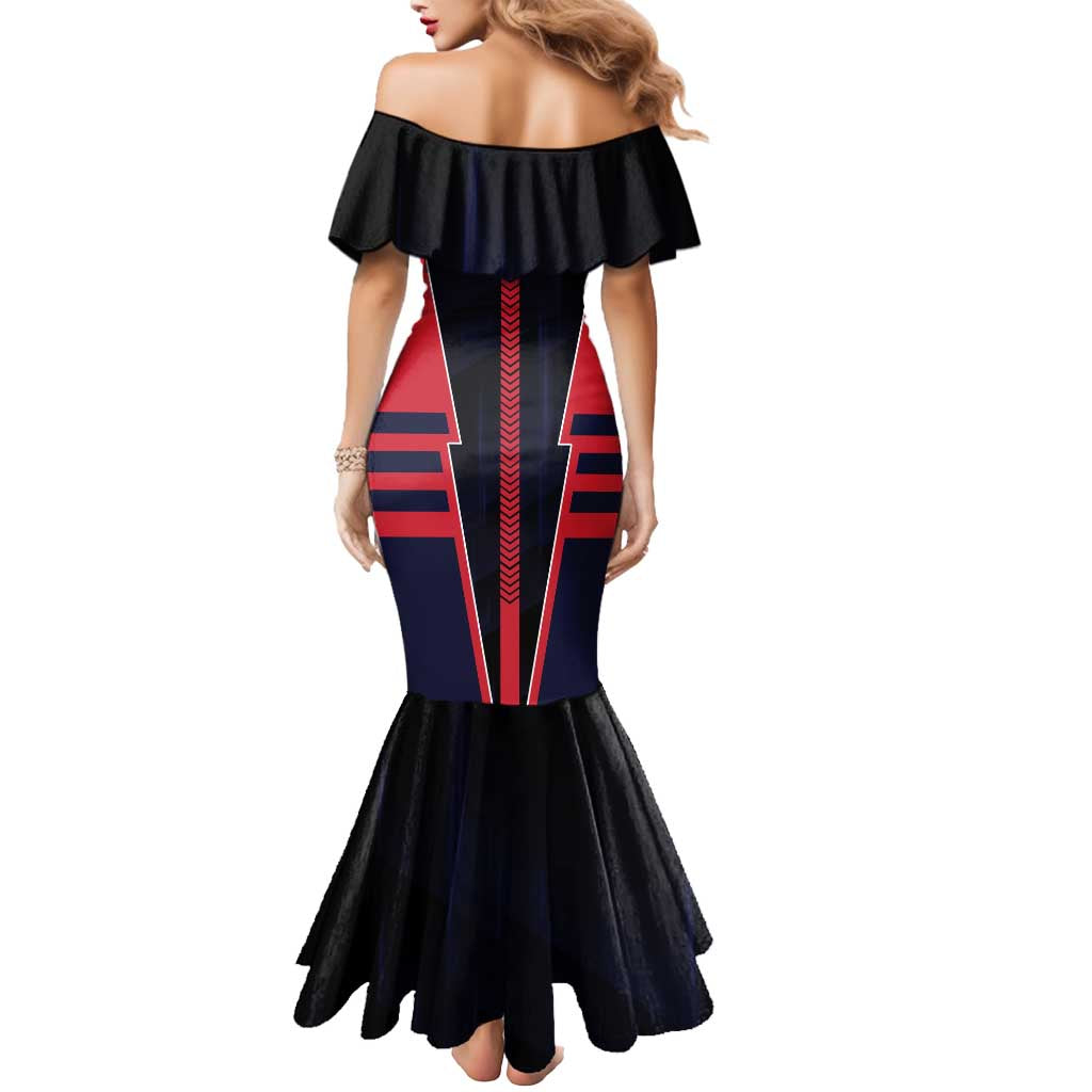 Personalized Melbourne Demons Mermaid Dress Modern Geometric Sports Graphic Style
