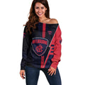 Personalized Melbourne Demons Off Shoulder Sweater Modern Geometric Sports Graphic Style