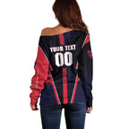 Personalized Melbourne Demons Off Shoulder Sweater Modern Geometric Sports Graphic Style