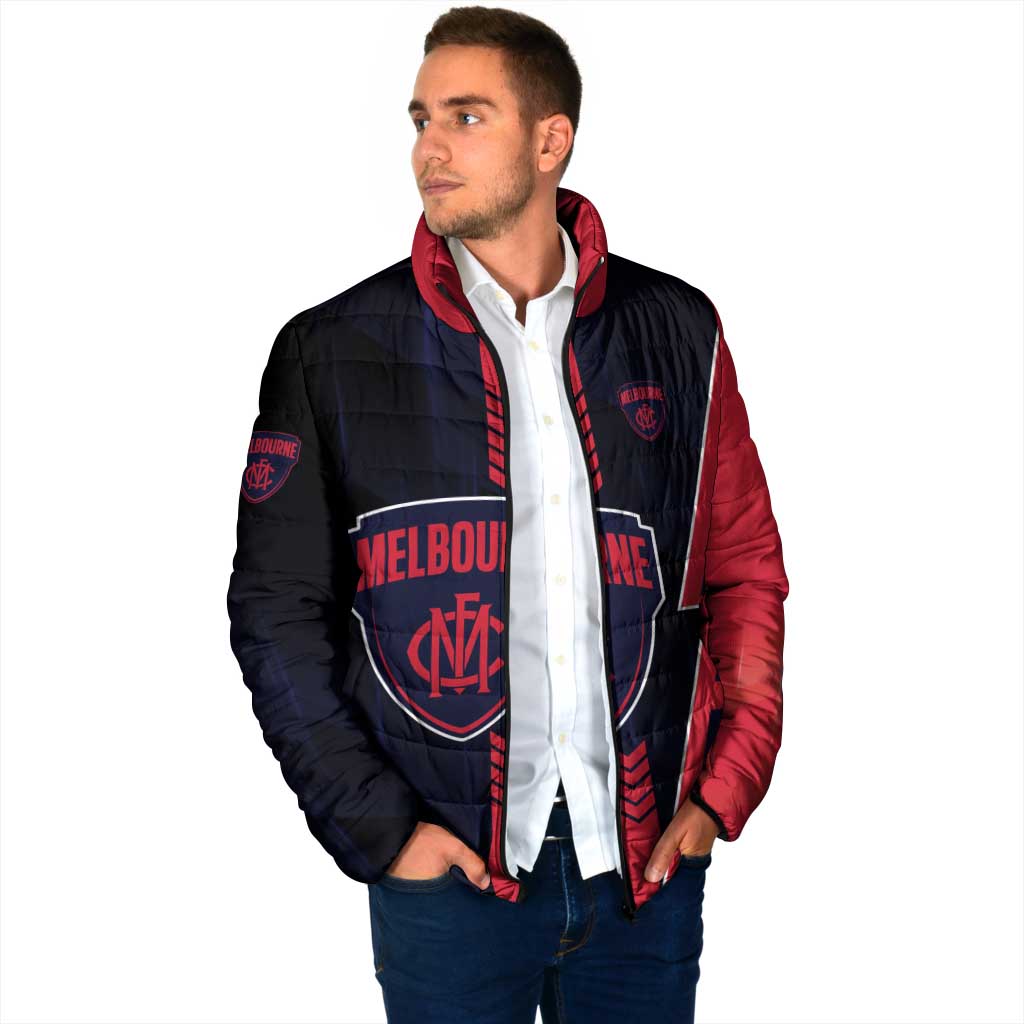Personalized Melbourne Demons Padded Jacket Modern Geometric Sports Graphic Style