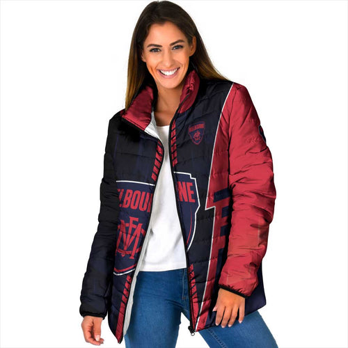 Personalized Melbourne Demons Padded Jacket Modern Geometric Sports Graphic Style