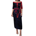 Personalized Melbourne Demons Puletasi Modern Geometric Sports Graphic Style