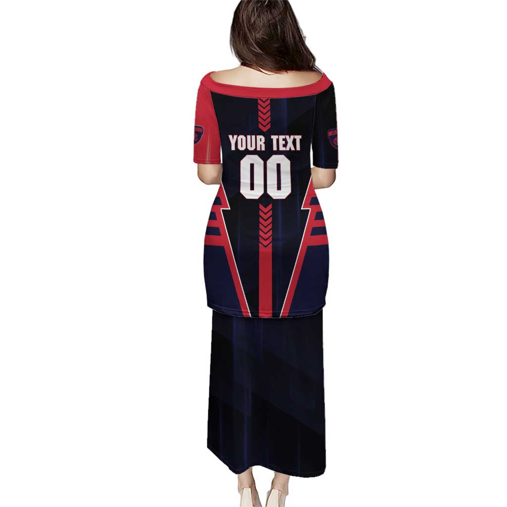 Personalized Melbourne Demons Puletasi Modern Geometric Sports Graphic Style