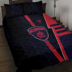 Melbourne Demons Quilt Bed Set Modern Geometric Sports Graphic Style