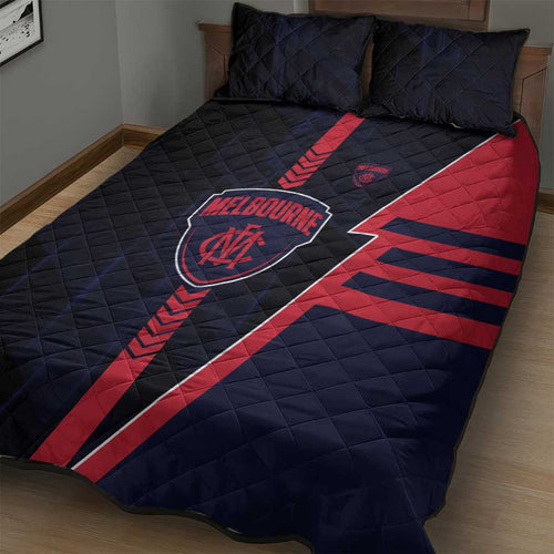 Melbourne Demons Quilt Bed Set Modern Geometric Sports Graphic Style
