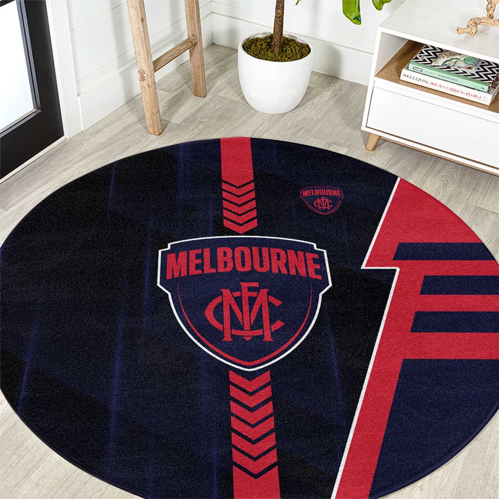 Melbourne Demons Round Carpet Modern Geometric Sports Graphic Style