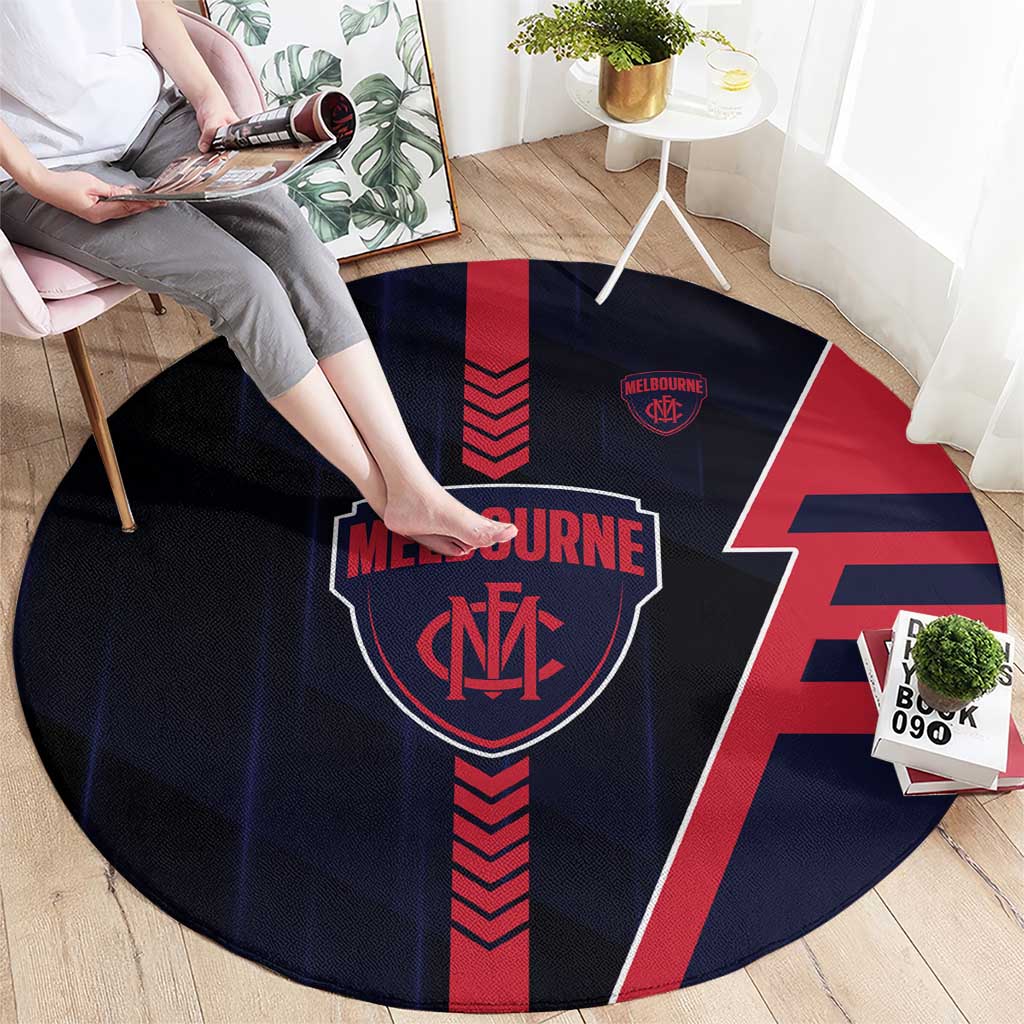 Melbourne Demons Round Carpet Modern Geometric Sports Graphic Style