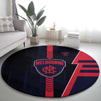 Melbourne Demons Round Carpet Modern Geometric Sports Graphic Style