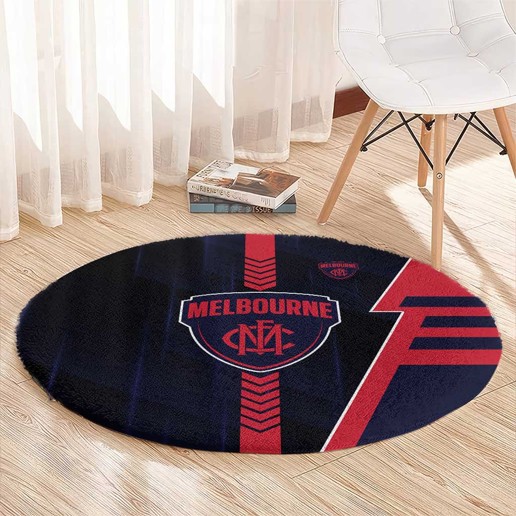 Melbourne Demons Round Carpet Modern Geometric Sports Graphic Style