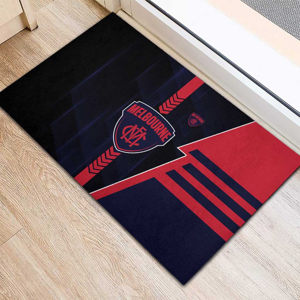 Melbourne Demons Rubber Doormat Modern Geometric Sports Graphic Style