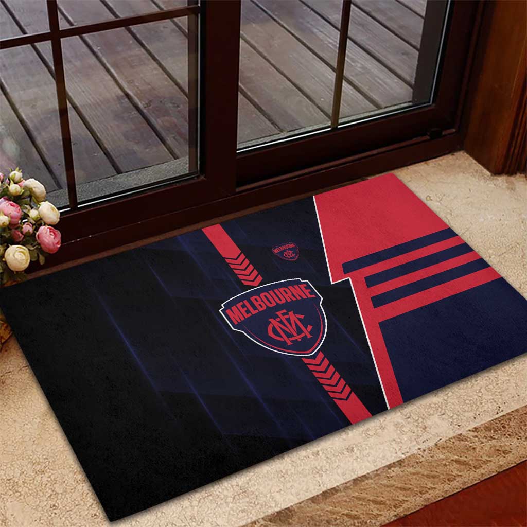 Melbourne Demons Rubber Doormat Modern Geometric Sports Graphic Style