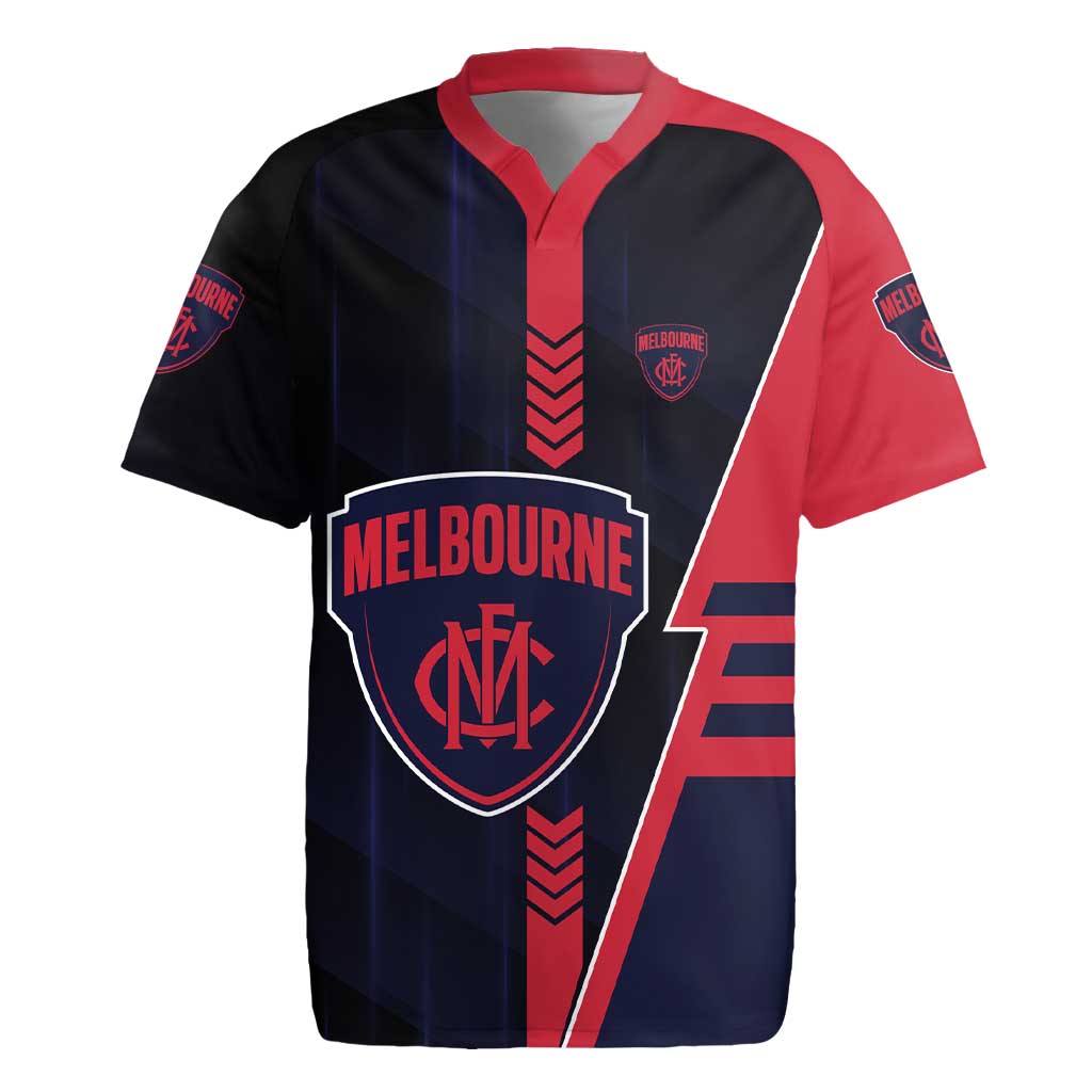 Personalized Melbourne Demons Rugby Jersey Modern Geometric Sports Graphic Style
