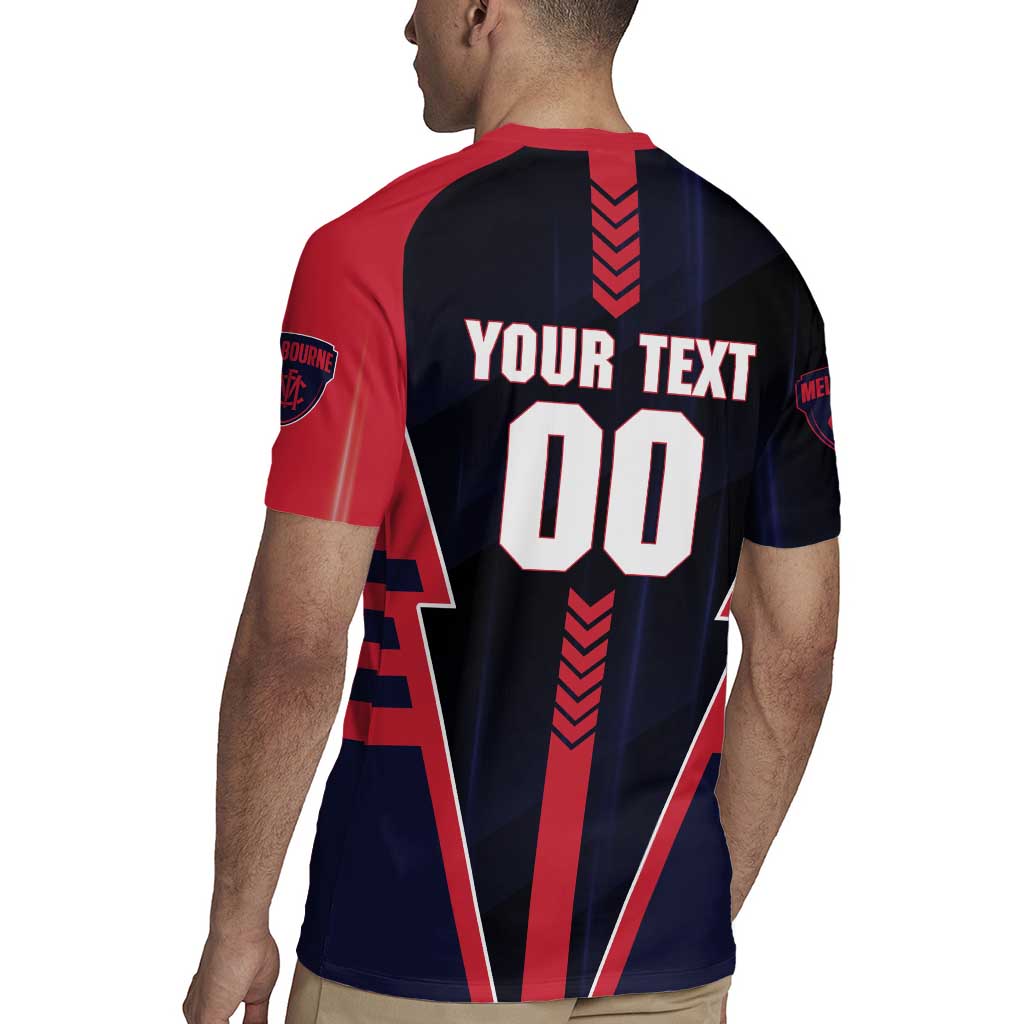 Personalized Melbourne Demons Rugby Jersey Modern Geometric Sports Graphic Style