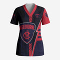 Personalized Melbourne Demons Scrub Top Modern Geometric Sports Graphic Style
