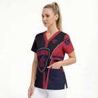 Personalized Melbourne Demons Scrub Top Modern Geometric Sports Graphic Style