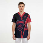 Personalized Melbourne Demons Scrub Top Modern Geometric Sports Graphic Style