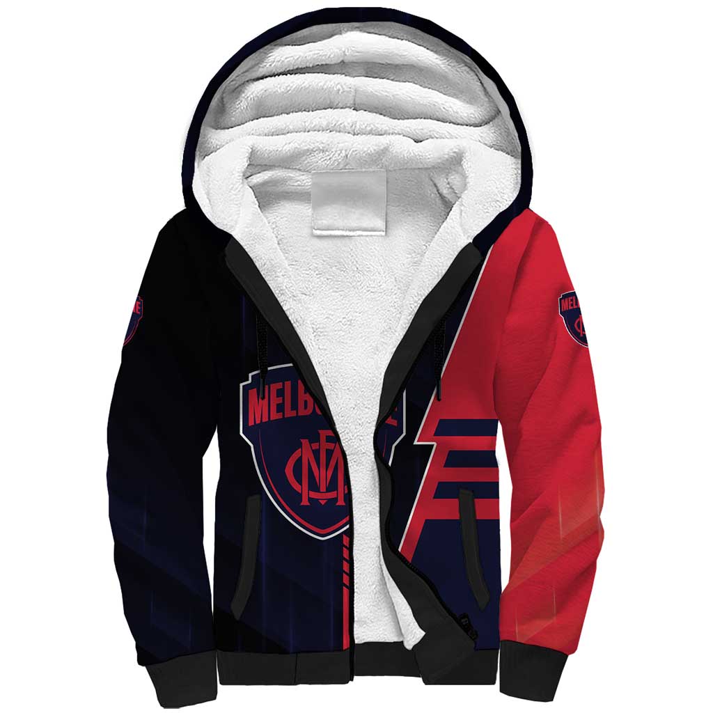 Personalized Melbourne Demons Sherpa Hoodie Modern Geometric Sports Graphic Style