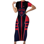 Personalized Melbourne Demons Short Sleeve Bodycon Dress Modern Geometric Sports Graphic Style