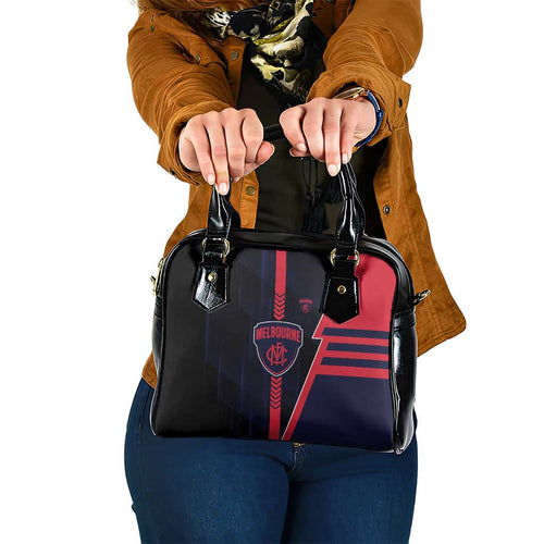 Melbourne Demons Shoulder Handbag Modern Geometric Sports Graphic Style