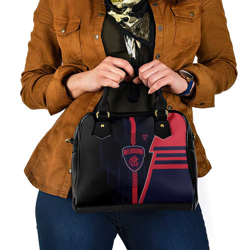 Melbourne Demons Shoulder Handbag Modern Geometric Sports Graphic Style
