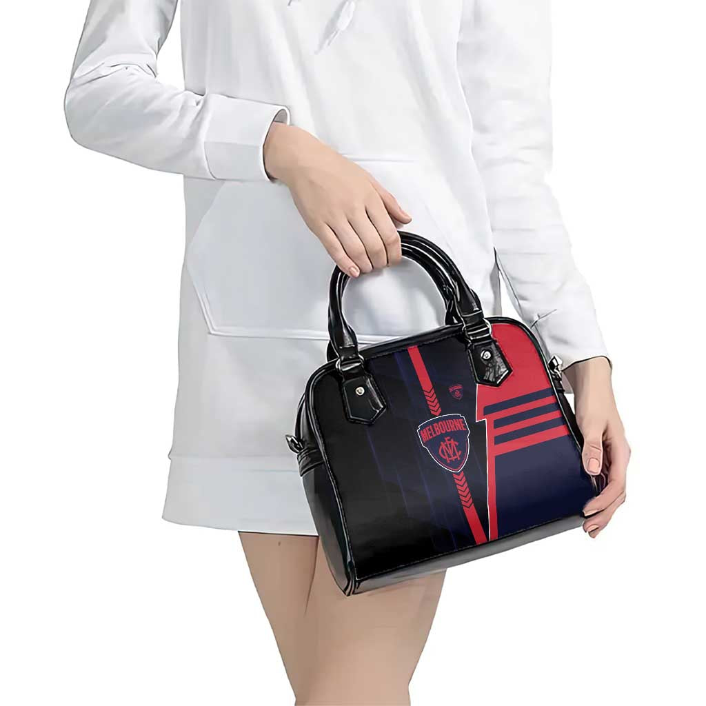 Melbourne Demons Shoulder Handbag Modern Geometric Sports Graphic Style