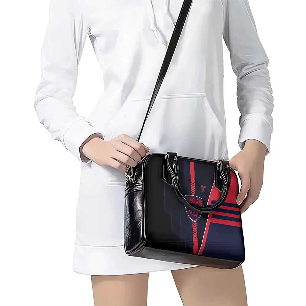 Melbourne Demons Shoulder Handbag Modern Geometric Sports Graphic Style