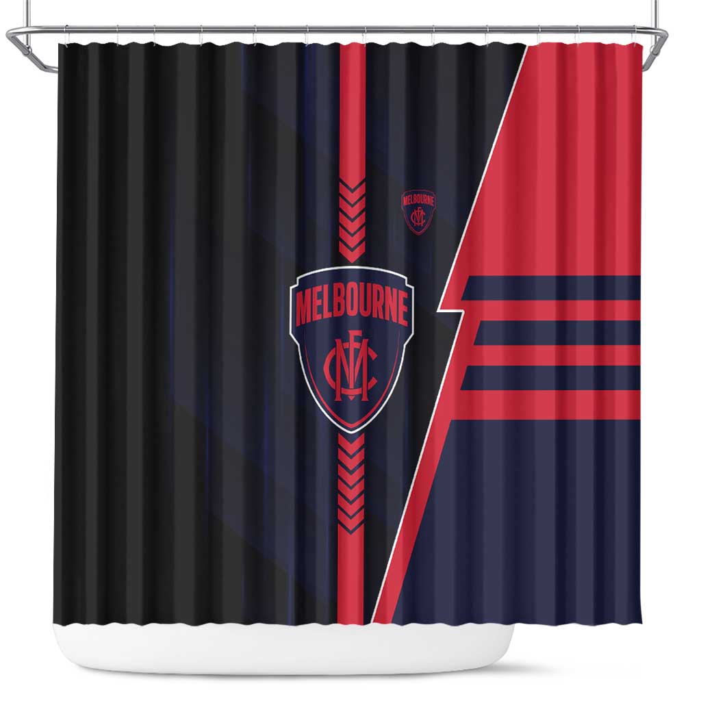 Melbourne Demons Shower Curtain Modern Geometric Sports Graphic Style