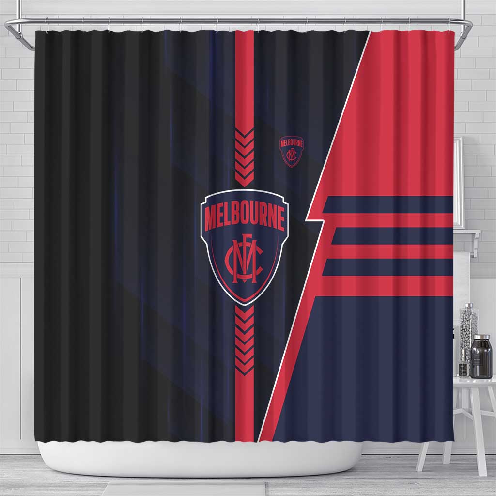 Melbourne Demons Shower Curtain Modern Geometric Sports Graphic Style