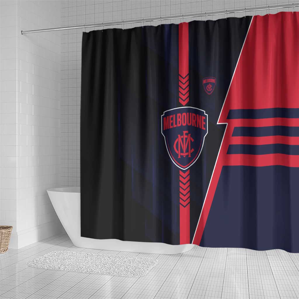 Melbourne Demons Shower Curtain Modern Geometric Sports Graphic Style