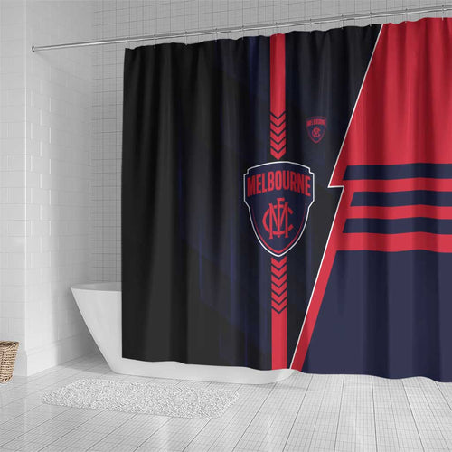Melbourne Demons Shower Curtain Modern Geometric Sports Graphic Style