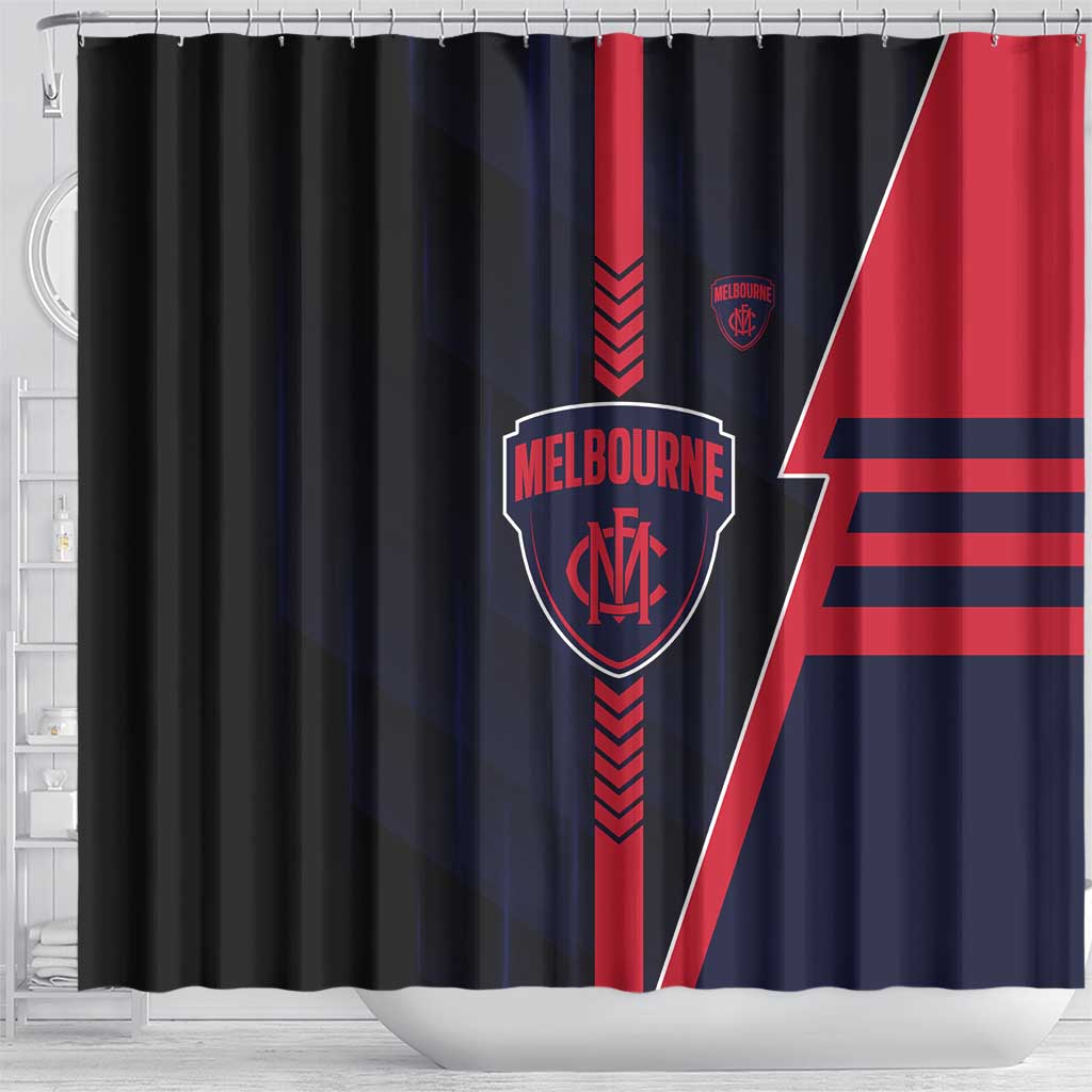Melbourne Demons Shower Curtain Modern Geometric Sports Graphic Style