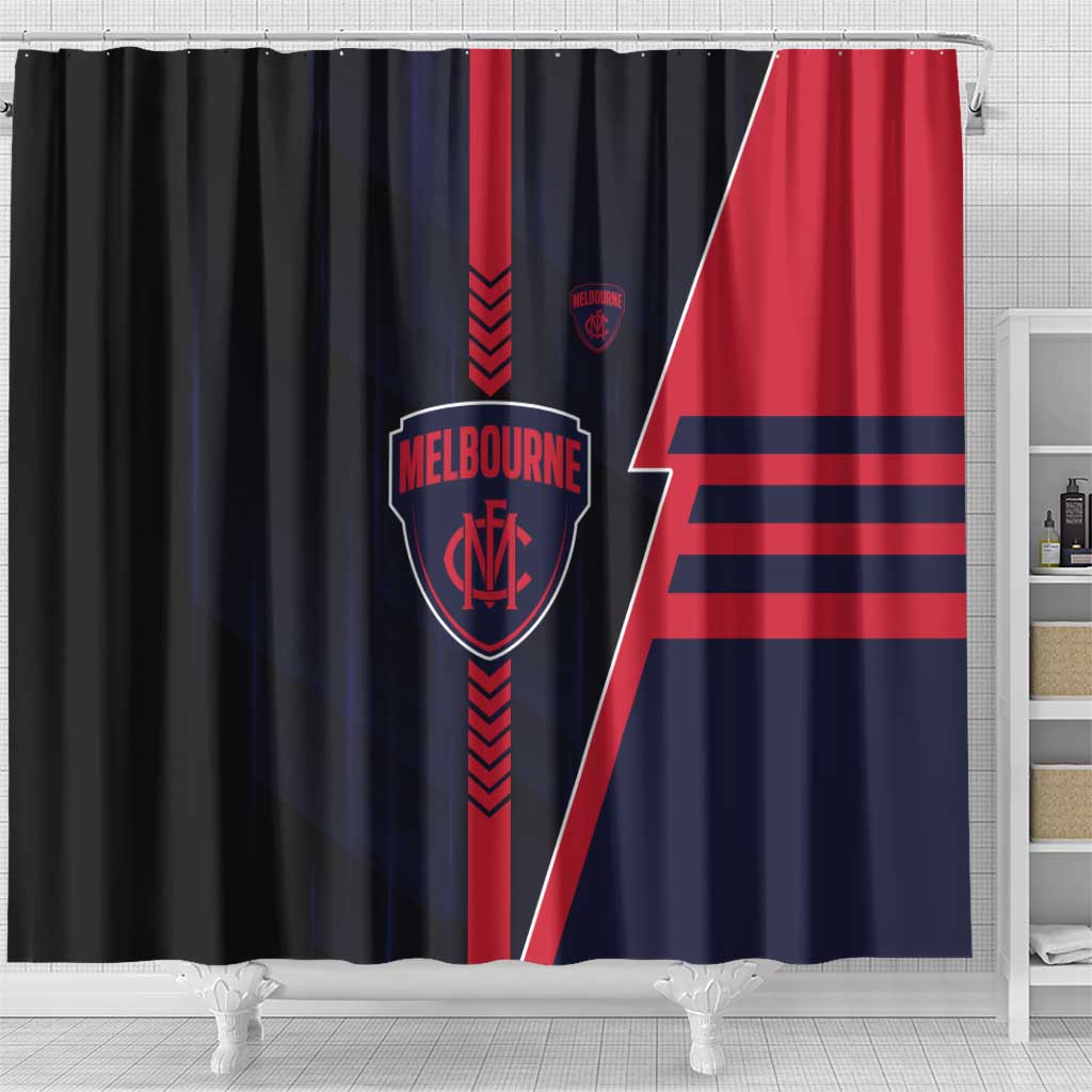 Melbourne Demons Shower Curtain Modern Geometric Sports Graphic Style