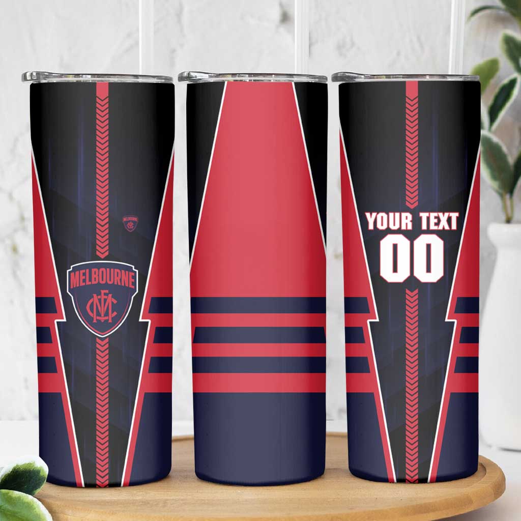 Personalized Melbourne Demons Skinny Tumbler Modern Geometric Sports Graphic Style