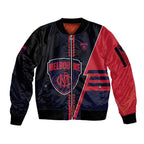 Personalized Melbourne Demons Sleeve Zip Bomber Jacket Modern Geometric Sports Graphic Style