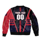 Personalized Melbourne Demons Sleeve Zip Bomber Jacket Modern Geometric Sports Graphic Style