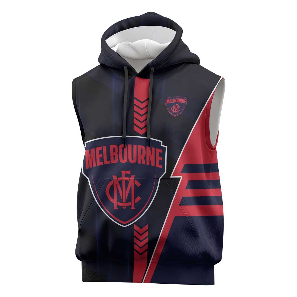 Personalized Melbourne Demons Sleeveless Hoodie Modern Geometric Sports Graphic Style