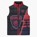 Personalized Melbourne Demons Sleeveless Puffer Jacket Modern Geometric Sports Graphic Style