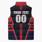 Personalized Melbourne Demons Sleeveless Puffer Jacket Modern Geometric Sports Graphic Style