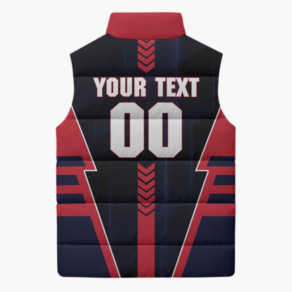 Personalized Melbourne Demons Sleeveless Puffer Jacket Modern Geometric Sports Graphic Style