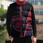 Personalized Melbourne Demons Sleeveless Puffer Jacket Modern Geometric Sports Graphic Style