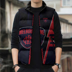 Personalized Melbourne Demons Sleeveless Puffer Jacket Modern Geometric Sports Graphic Style