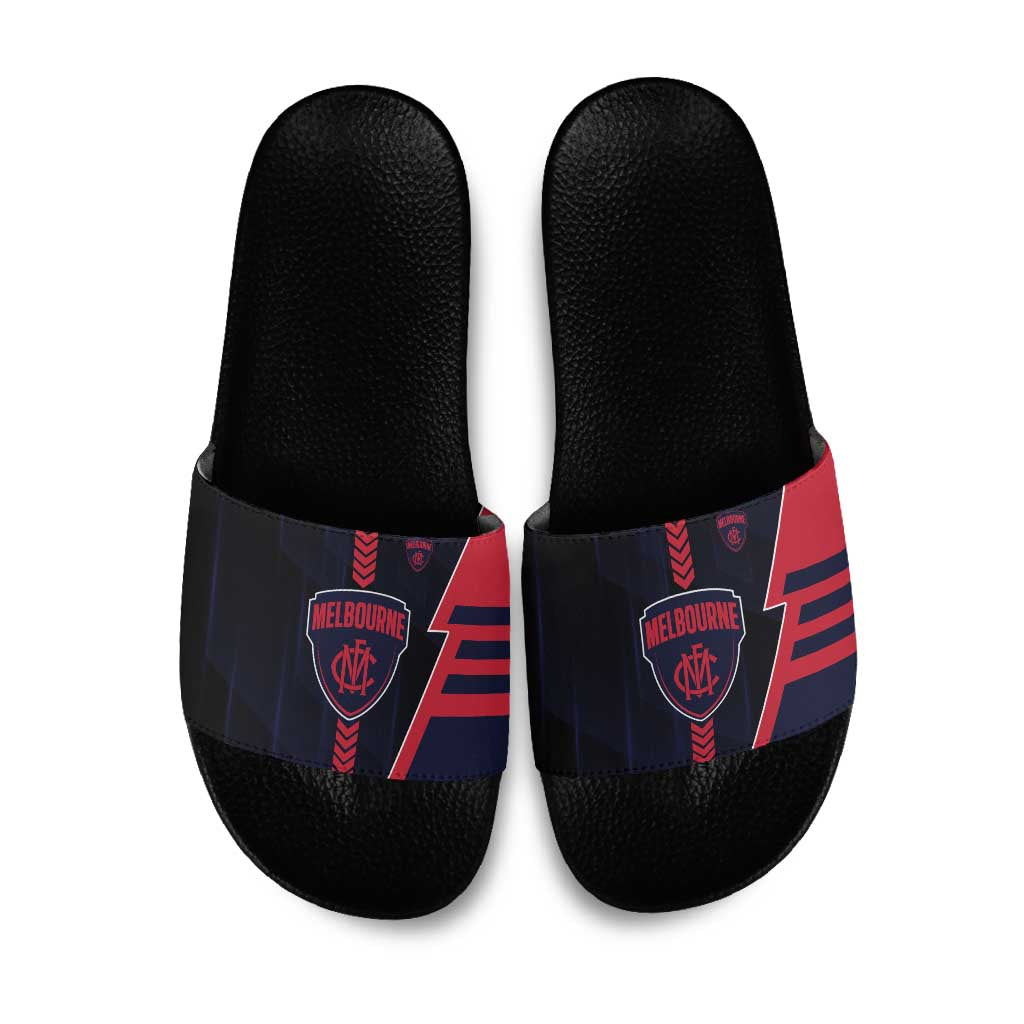 Melbourne Demons Slide Sandals Modern Geometric Sports Graphic Style