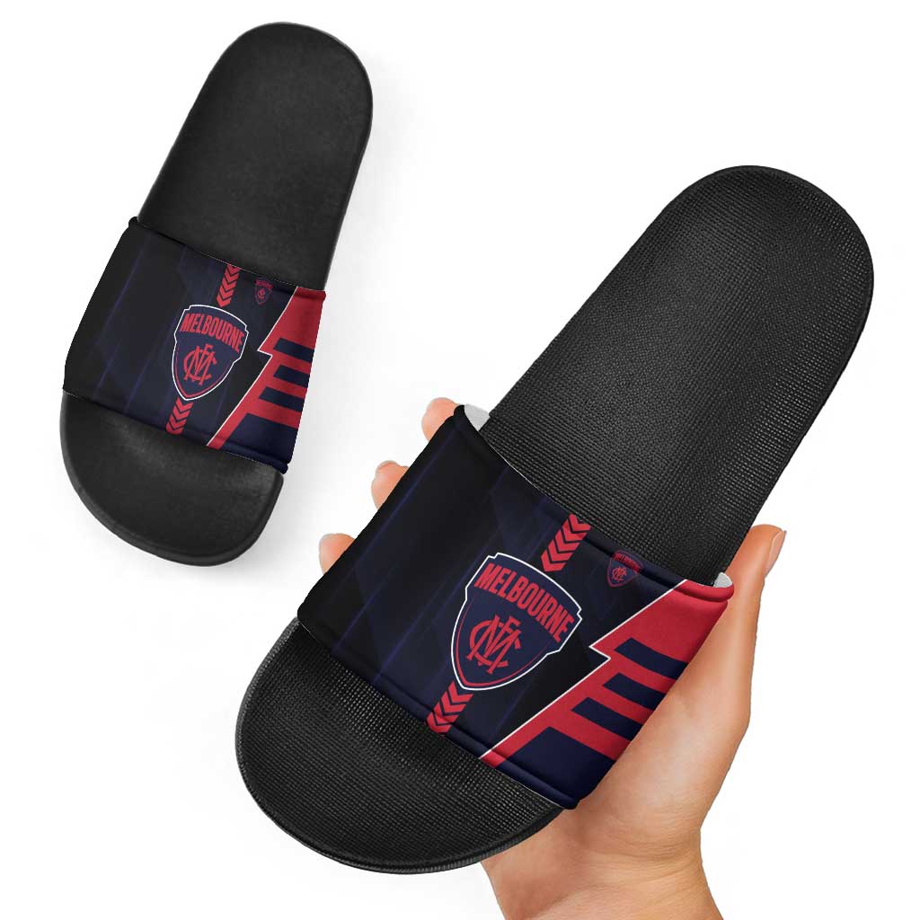 Melbourne Demons Slide Sandals Modern Geometric Sports Graphic Style
